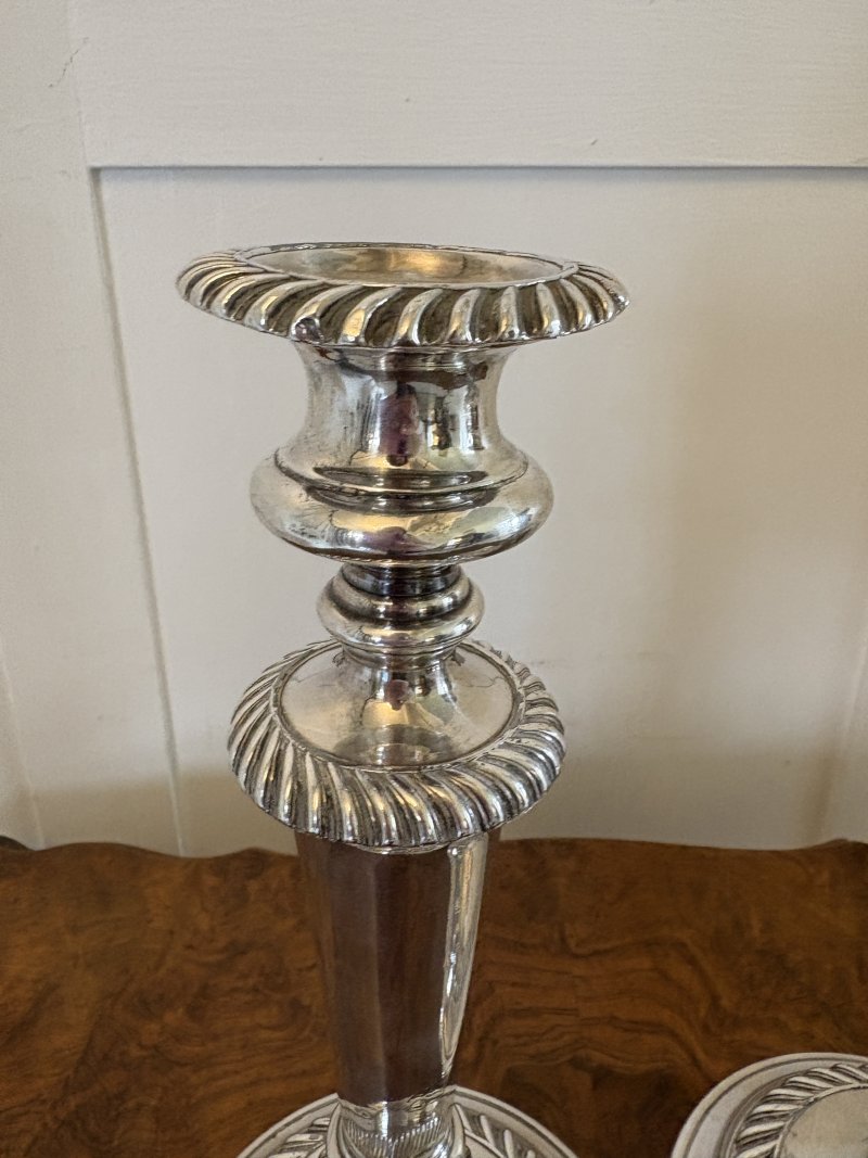 Quality Pair of Antique Victorian Silver Plated Candlesticks - Image 6
